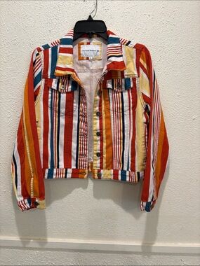 Striped Multicolor Cotton Jean Jacket - The Style Between Us